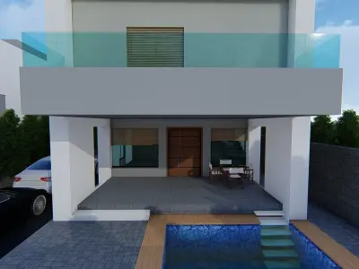 4 villa 2d 3d interior exterior walkthrough 3D model
