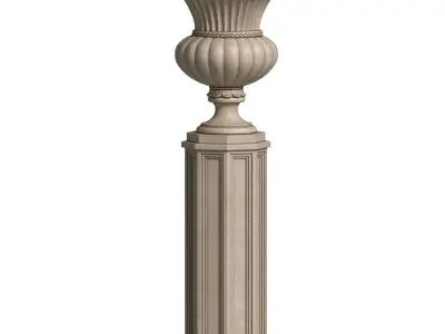 Classical Vase on a Pedestal for decorating the facade 3D model
