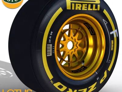 E23 Soft front tyre Low-poly 3D model