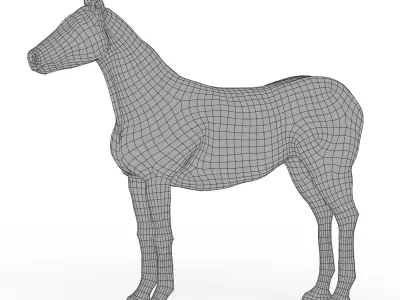 Horse base Mesh Low-poly 3D model