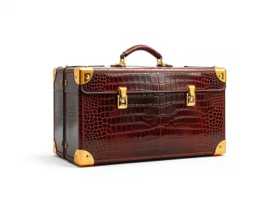 Luxurious Leather Suitcase Model Pack Low-poly 3D model