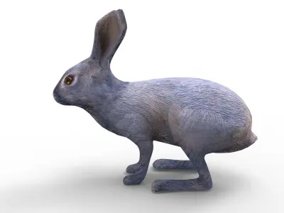 3d Police rabbit Rigged Low poly model Low-poly 3D model purchase