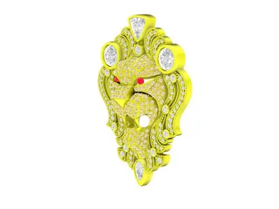 6055 Luxury Diamond Lion Pendant  3D print model