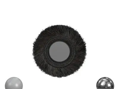 Cade Angled Brush Edge Braided Seagrass Mirror 3D model