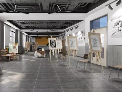 art studio Low-poly 3D model