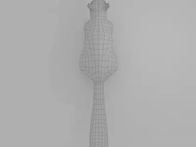 Squirrel on platform Low-poly 3D model