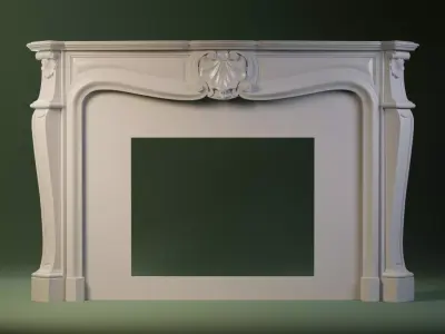 Louis XV style fireplace mantel 3D model