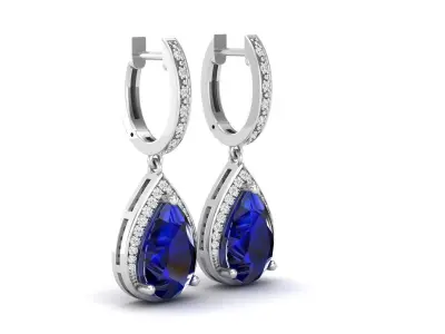 AV 367 Diamond Ladies Dangling Drop Earrings 3D print model