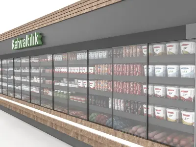 market breakfast section 02 Low-poly 3D model