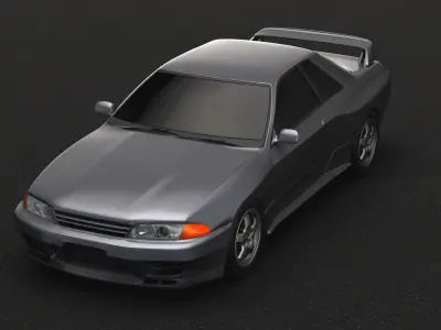 Nissan GT-R bnr32  no interior 3D model