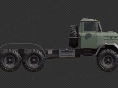 KrAZ 6x6 Model Low-poly 3D model