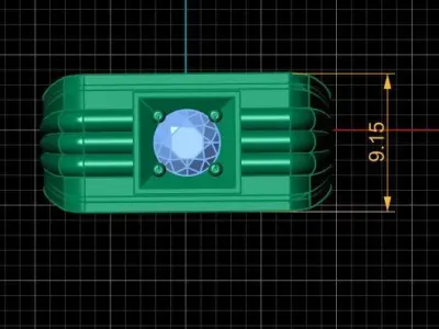 LUXURY RED STONE MEN RING 3D PRINTABLE MODEL 3D print model