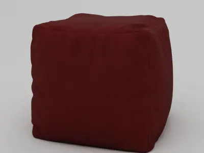 3d model puf cube ottoman 3D model
