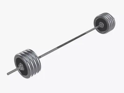Weight bar straight with weights 3D model