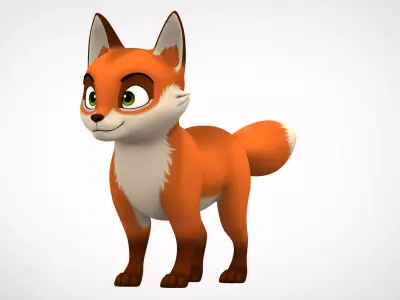 Red Fox Low-poly 3D model