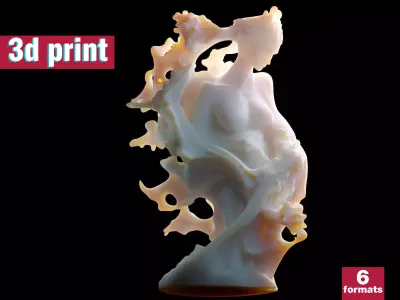 Abstract Ethereal Woman Flowing Spirit Statue 3D print model