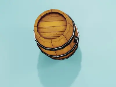 Stylized Barrel Free low-poly 3D model