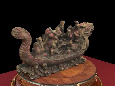 Chinese dragon boat  3D model