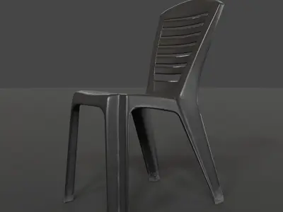 Stackable Plastic Chair Low-poly 3D model