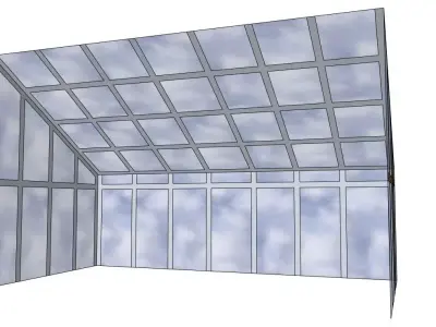 Modern Glass Greenhouse - 3D Model 3D model