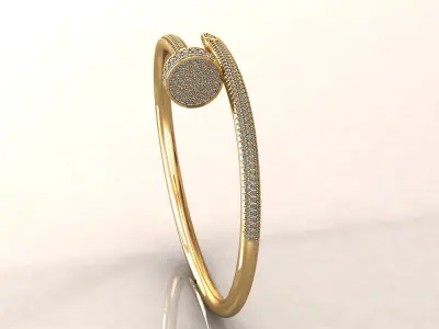 Nail Bracelet 17 cm Full Pave 3D print model