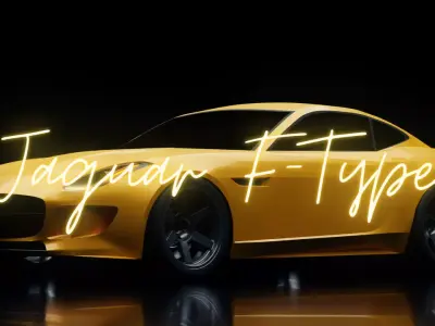 2016 Jaguar F-Type Coupe Low-poly 3D model