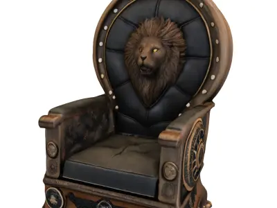 Royal Lion Throne 3D model