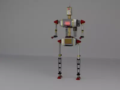 silver robot Free 3D model