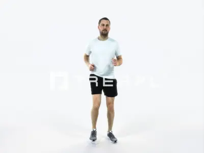Portrait 07C Running Jogging Football Sports Man Low-poly 3D model
