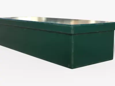Box Green Metal Long Low-poly 3D model
