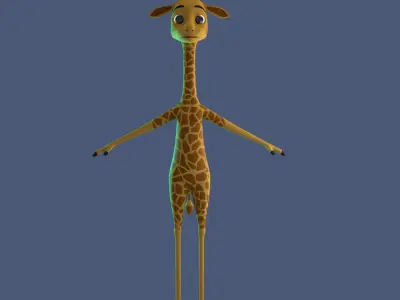 Stylized Giraffe NoRig Low-poly 3D model