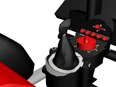 Gaming Chair For Racing Games With Three Display 3D model