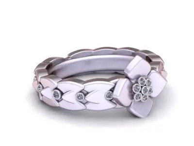 Gold Flower Ring 3D print model