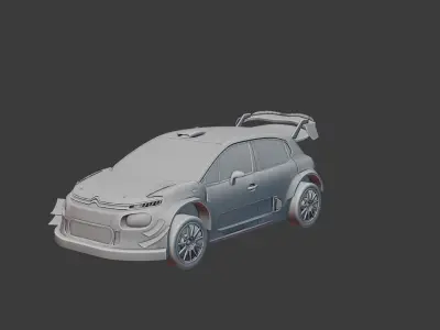 Citroen C3 WRC car Low-poly 3D model
