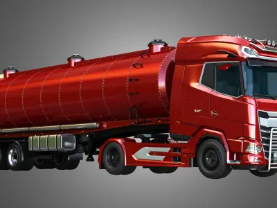XG Truck with Tanker Trailer 3D model
