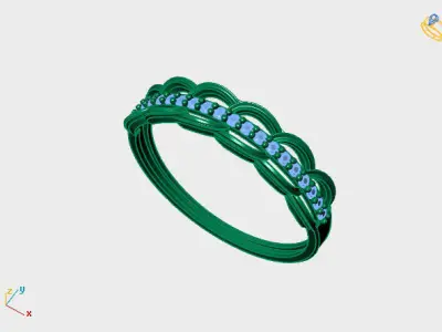 Women Ring Diamond Stone STL 3DM Lightweight Printable 3D print model get