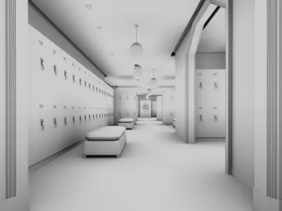 Locker room 3D model
