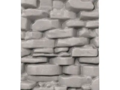 Vine Overgrown Stone Wall Panel 3D print model