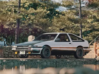 toyota corolla sprint trueno ae86 Low-poly 3D model