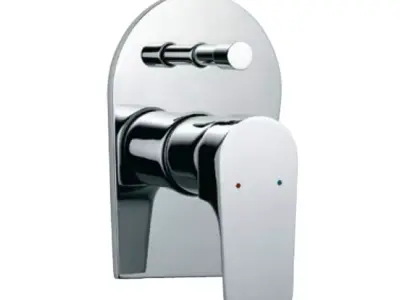 diverter lever shower mixer - chrome Free low-poly 3D model
