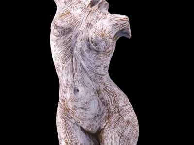 Female Body Sculpture Low-poly 3D model