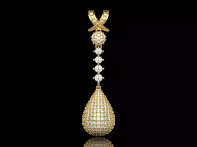 Stl 3dm Pendant Diamond Teardrops in Gold Glitter jp0316 3D print model