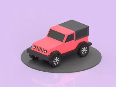 lowpoly vehicle jeep 3D model