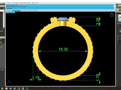 Luxury Multi Row Gemstone Men Ring 3D Model for Jewelry  3938 3D print model