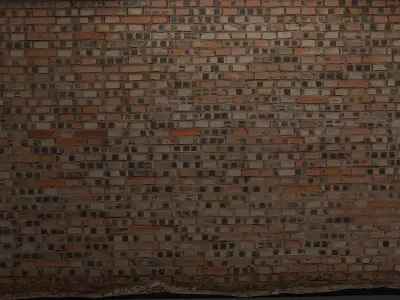 Red Brick Wall 010 3D model
