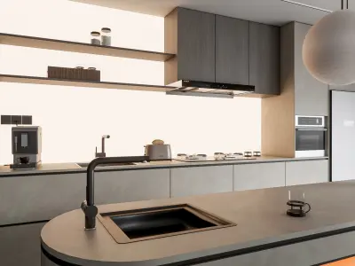 Kitchen Modern interior 105 3D model
