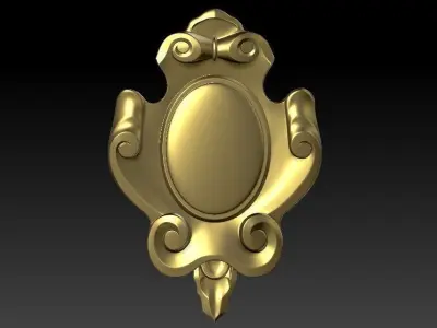 pattern CNC gold-plated sculpted wooden frame pattern 3D model  3D model