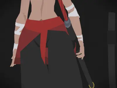 Colorly - Samurai Girl - Game Ready - Rigged - Customizable Low-poly 3D model