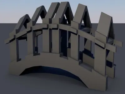 Simple Bridge  Low-poly 3D model