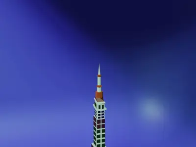 skyscraper shanghai tower Low-poly 3D model